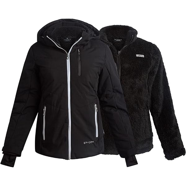Amazon.com: Spyder Women's Prevail Jacket, Black/Green Flash/Bryte